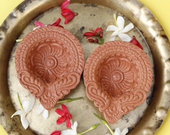 Diwali diya Set 5 Stk. | packung von Clay Terracotta Handicraft Diya Lampe in Kleine Größe