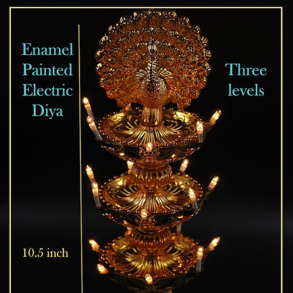 Electric Lamp | Electric Vilakku | Deepam |Diwali diya | Peacock shaped Mandir Diya in three, two and single levels