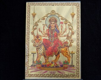 Durga print/ photo print 9 X6 centimetre Indian home decor living room puja Vaastu Feng Shui