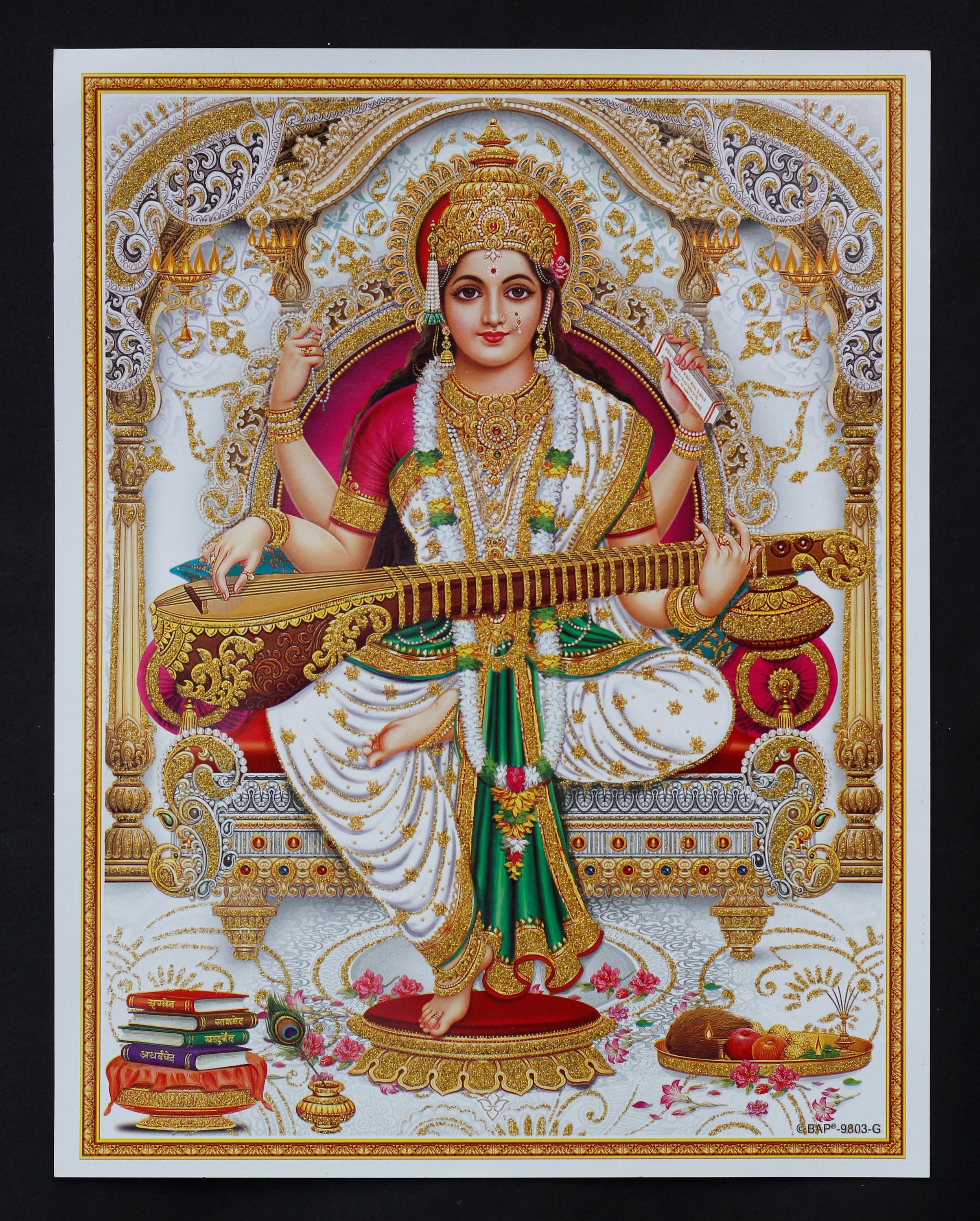 Original Hindu Print 11 X Inch of Maa Saraswati Photo - Etsy Original Hindu Print 11 X Inch of Maa Saraswati Photo - Etsy