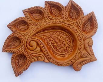 Diwali Dekoration diya Terrakotta indische Dekoration Haus Wohnzimmer puja Ton Terrakotta Diya Lampe - Akzent-Stück hinduistische Dekoration