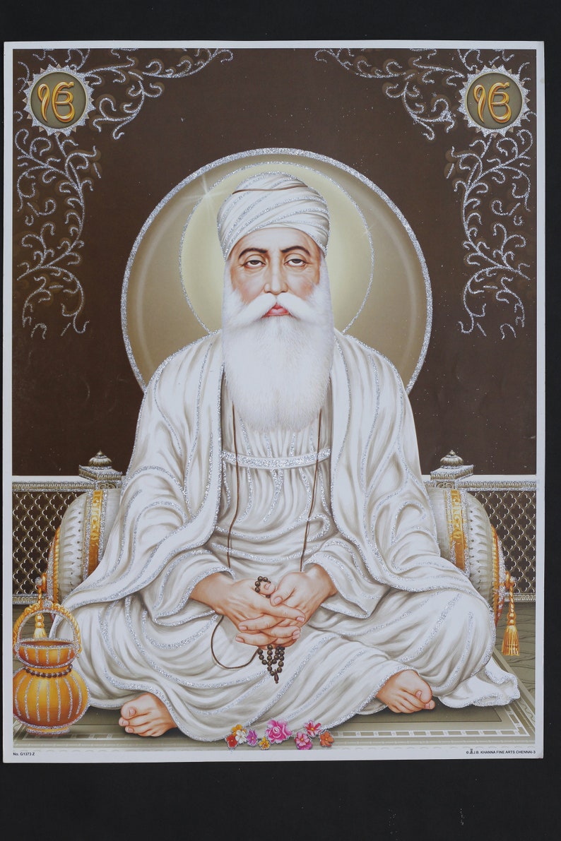 Guru Nanak Dev Ji the Founder of Sikhism 12 X 15.5 Inch. | Etsy