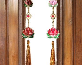 50 Pc. Lotus Hanging Toran wall hanging decoration Bullk 20 Pc. Handmade | Diwali Garland Door Hanging | Diwali garland
