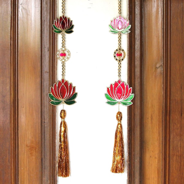 50 Pc. Lotus Hanging Toran wall hanging decoration Bullk 20 Pc. Handmade | Diwali Garland Door Hanging | Diwali garland