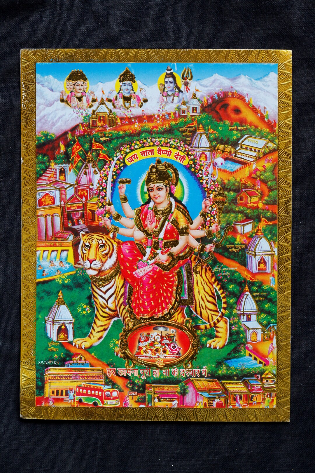 Durga Print/ Photo Print VINTAGE PRINT 7x5 Inch Indian - Etsy