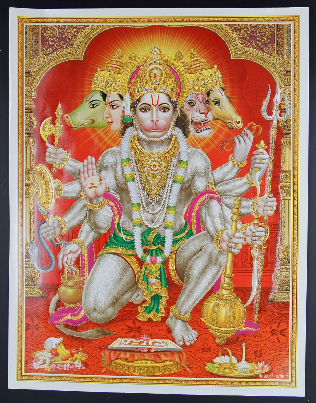 Hanuman Ji/bajrangbali VINTAGE PRINT 11x8.5 Inch Indian - Etsy ...