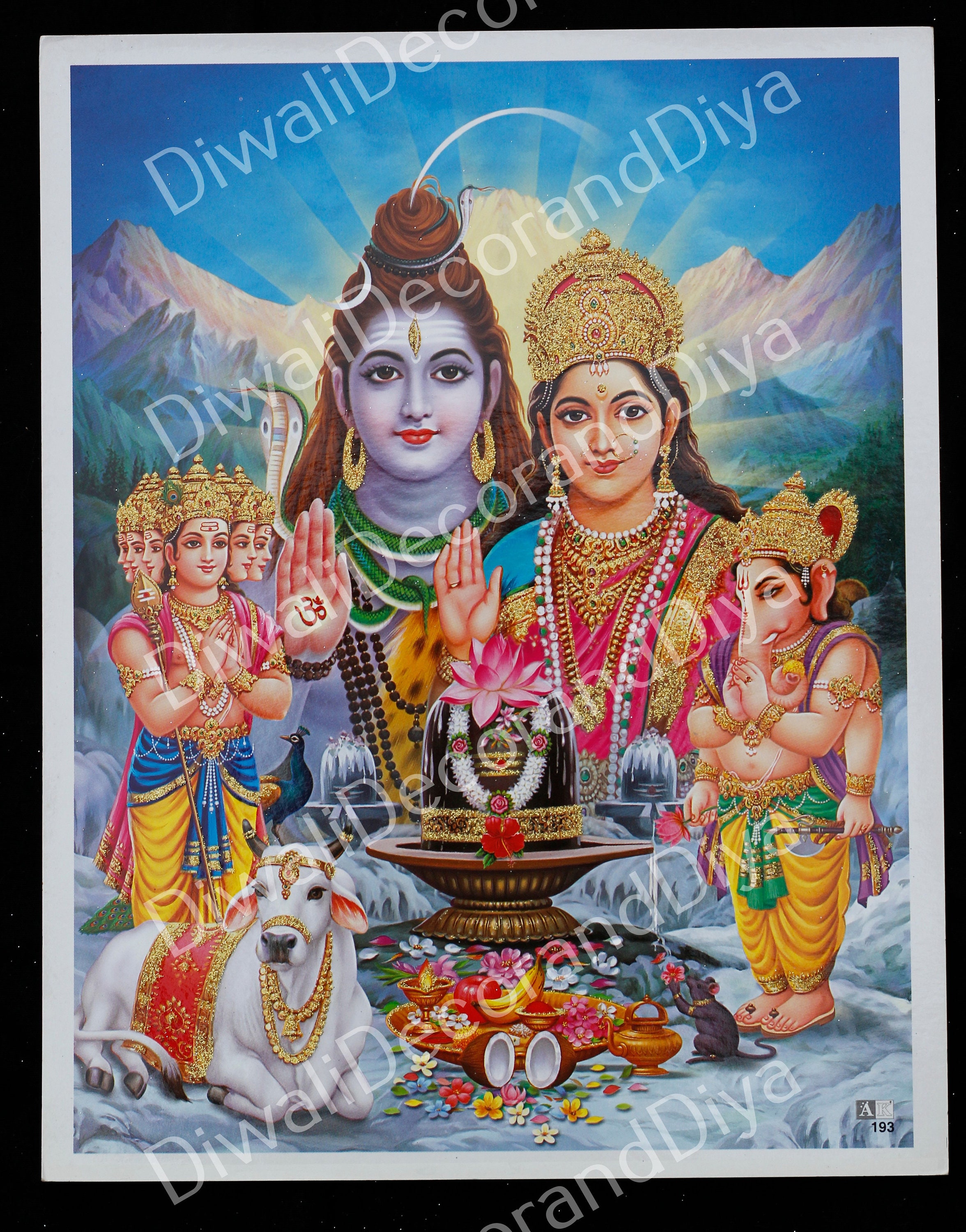 Shiva Parvati Ganesha Poster 11 X  Inch the Family of - Etsy Singapore