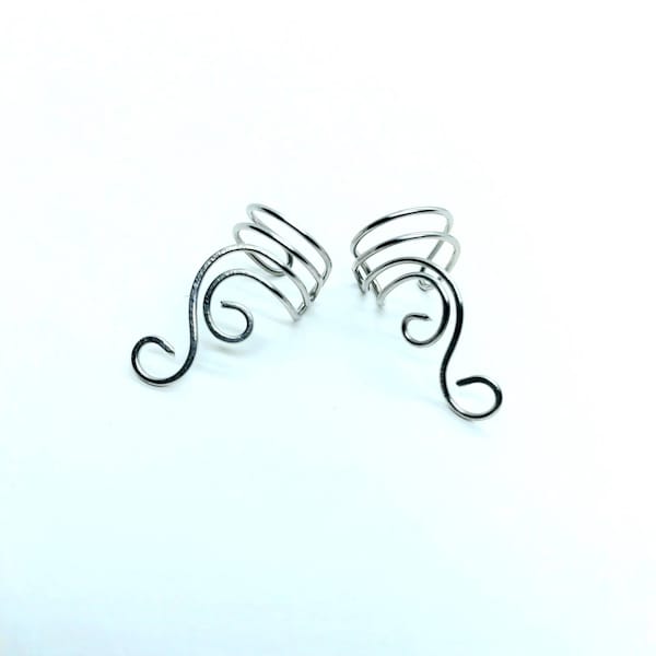 Wire ear cuffs  , ear huggies  , catrilage earrings   , silver earrings  , ear climbers , ear wraps, huggie earrings , ear cuff no piercing