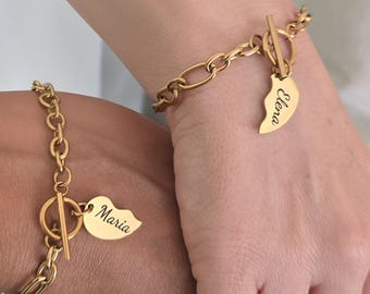 Best friends Bracelets Set of 2 – Personalized Name Split Heart – Gold Filled or Silver BFF Bracelet – Custom Gift for Best Friend