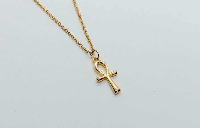 Ankh necklace ,Egyptian ankh jewelry,  ankh gold necklace,  dainty necklace gold , 24k gold plated necklace,  Egyptian cross of life 