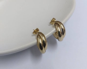 Chunky hoop earrings , mini hoop earrings , gold hoop earrings , gold plated earrings , dangle earrings , small hoop earrings, , gold hoops