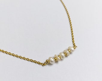 Real pearl necklace , pearl necklace , beaded necklace , real pearl jewelry set , raw pearl jewelry , gift for mom , Christmas gift