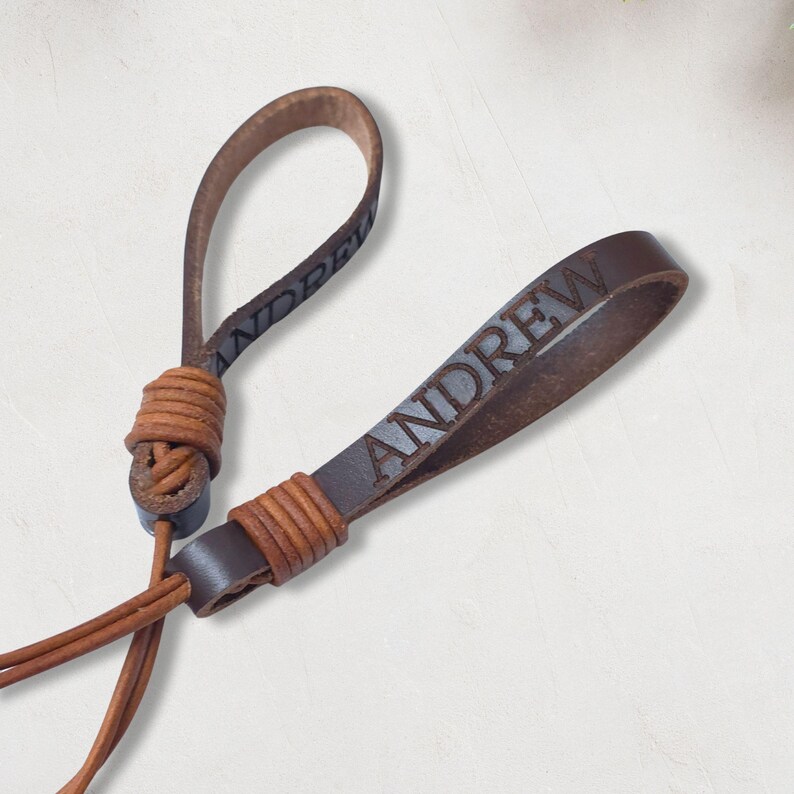 Personalized Leather Keychain, Custom Name Keychain, Groomsmen Gift ...