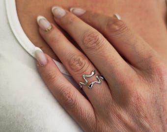 Dainty ring ,snake ring, silver ring  , statement ring, Open Serpent Band, Snake jewelry, Stacking Animal rings, bohemian ring adjustable