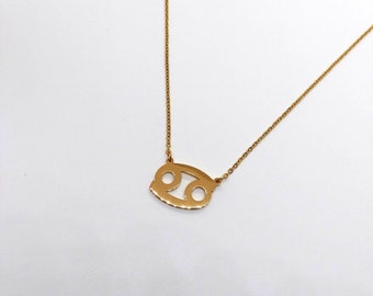 Cancer jewelry , cancer necklace , cancer necklace , gold zodiac necklace  , cancer zodiac necklace , gold filled necklace , cancer pendant