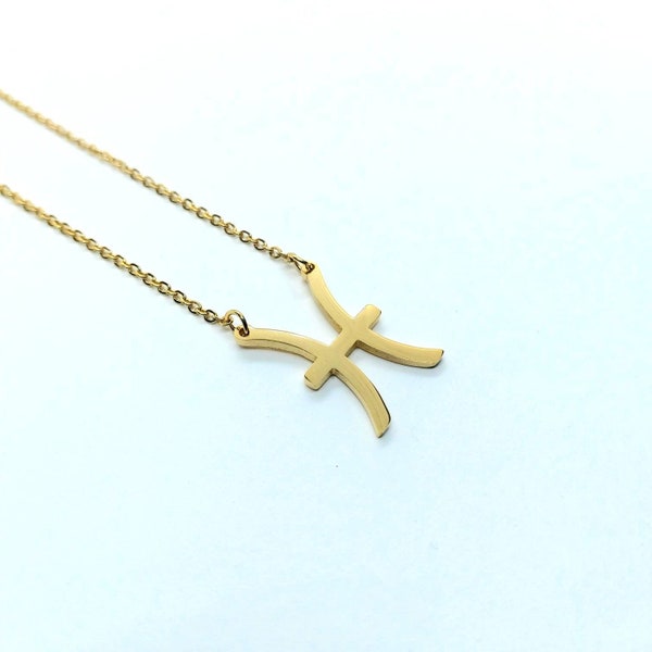 Pisces jewelry , pisces necklace , zodiac necklace , gold zodiac necklace  , pisces zodiac necklace , gold filled necklace , pisces pendant