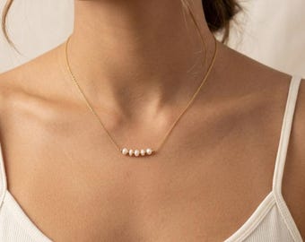 Real pearl necklace , pearl necklace , beaded necklace , real pearl jewelry set , raw pearl jewelry , gift for mom , Christmas gift