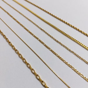 18K Gold FILLED Chain Necklace, Cable Chain, snake Chain, box Chain, Figaro Chain, rope Chain, Dainty Chain ,link chain necklace