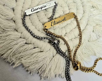 Personalized name Friendship Bracelet Engraved Adjustable , Sister Grandma Auntie Mama Gift Personalized , Morse Code memorial bracelet