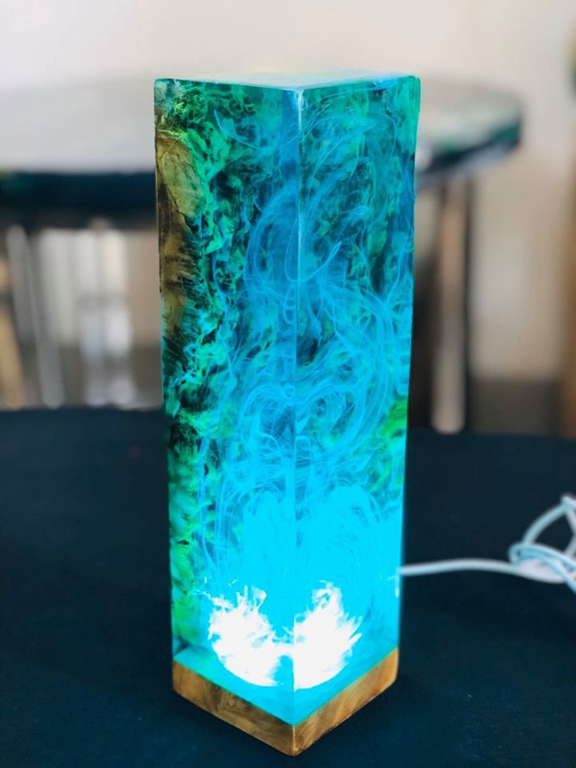 Lamp epoxy wood loft lighting home decor Etsy