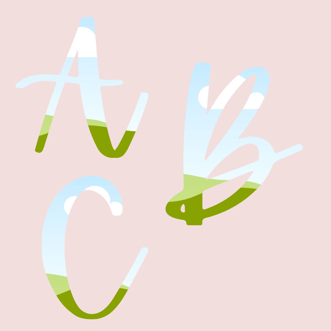 Apricot Font Alphabet Canva Frame Template Bundle Etsy