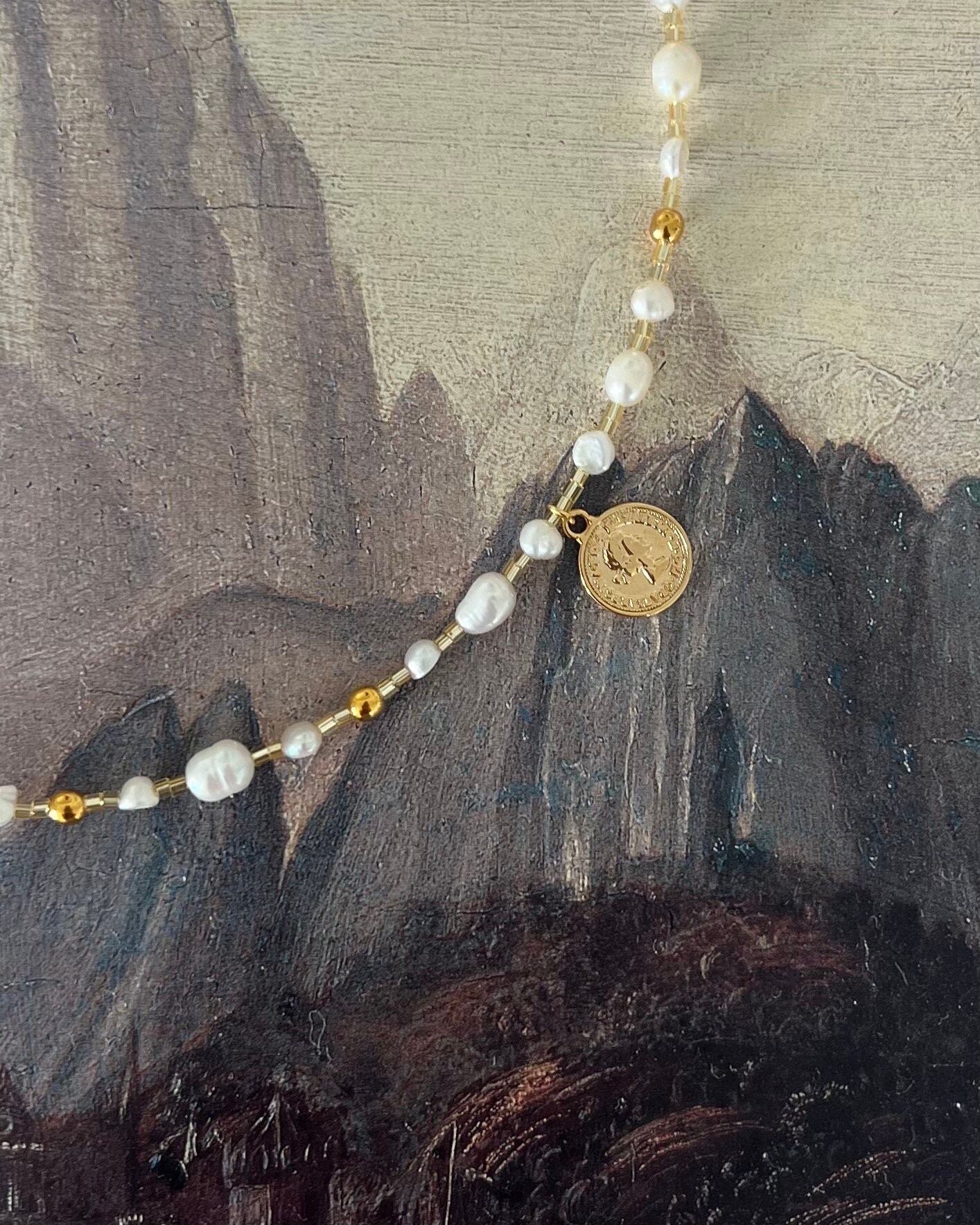 Coin Pearl Necklace