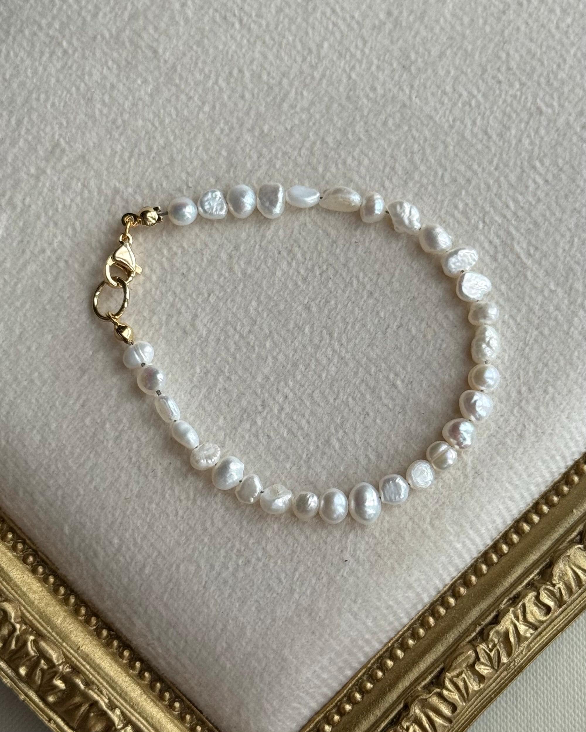 Braccialetto di perle di perle a catena delicata per le donne gioielli di fidanzamento di nozze regalo elegante  36
