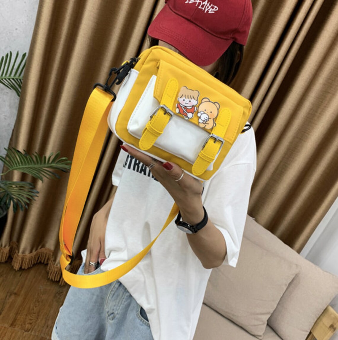 Cute Cartoon Messenger Bag/ Canvas Bag/ Literature and Art Etsy