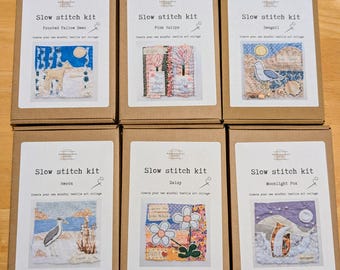 Slow Stitch 6 Kit Bundle, Textile Art Collage, Craft Project