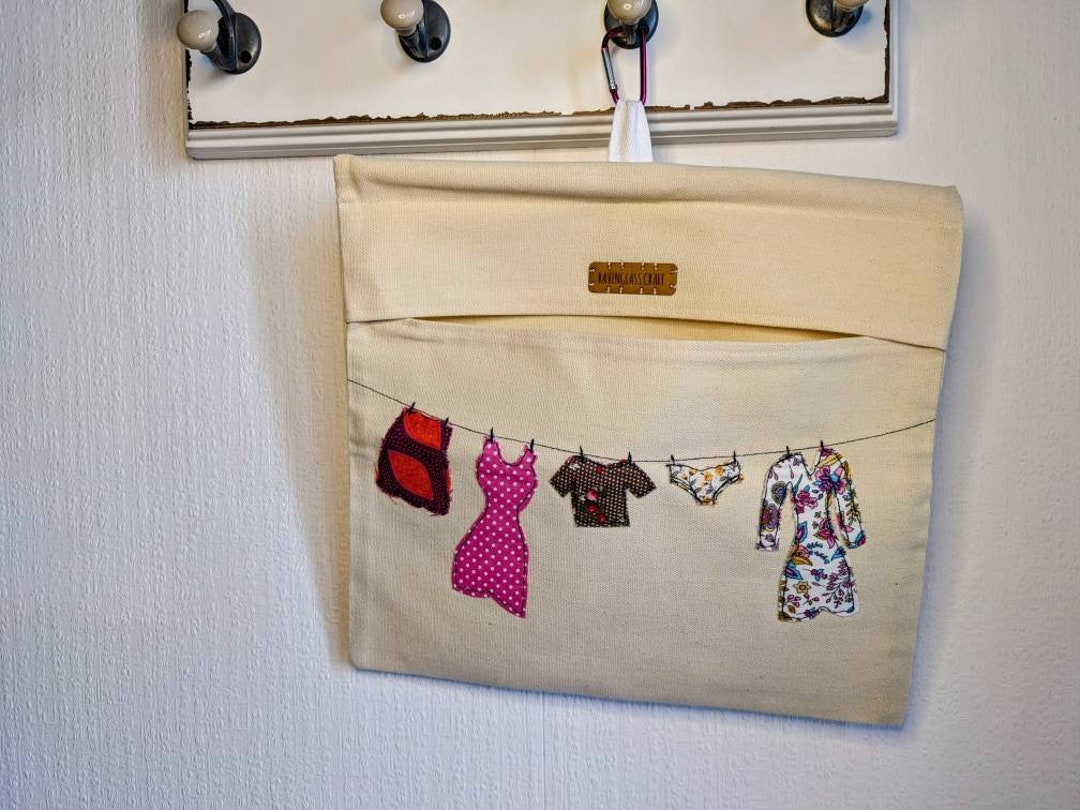 Clothes Peg Bag Free Motion Embroidery Mother's Day Etsy UK