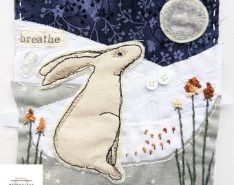 Slow stitch kit for beginners, hare gifts, hand sewing kit