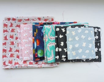 Fabric scrap bundle, kids fabric scrap pack, fabric for crafting, fabric for appliques, slow stitch bundle, rainy day craft,