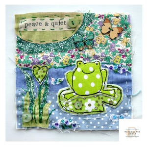 Slow Stitch Kit for beginners, frog, hand sewing craft kit