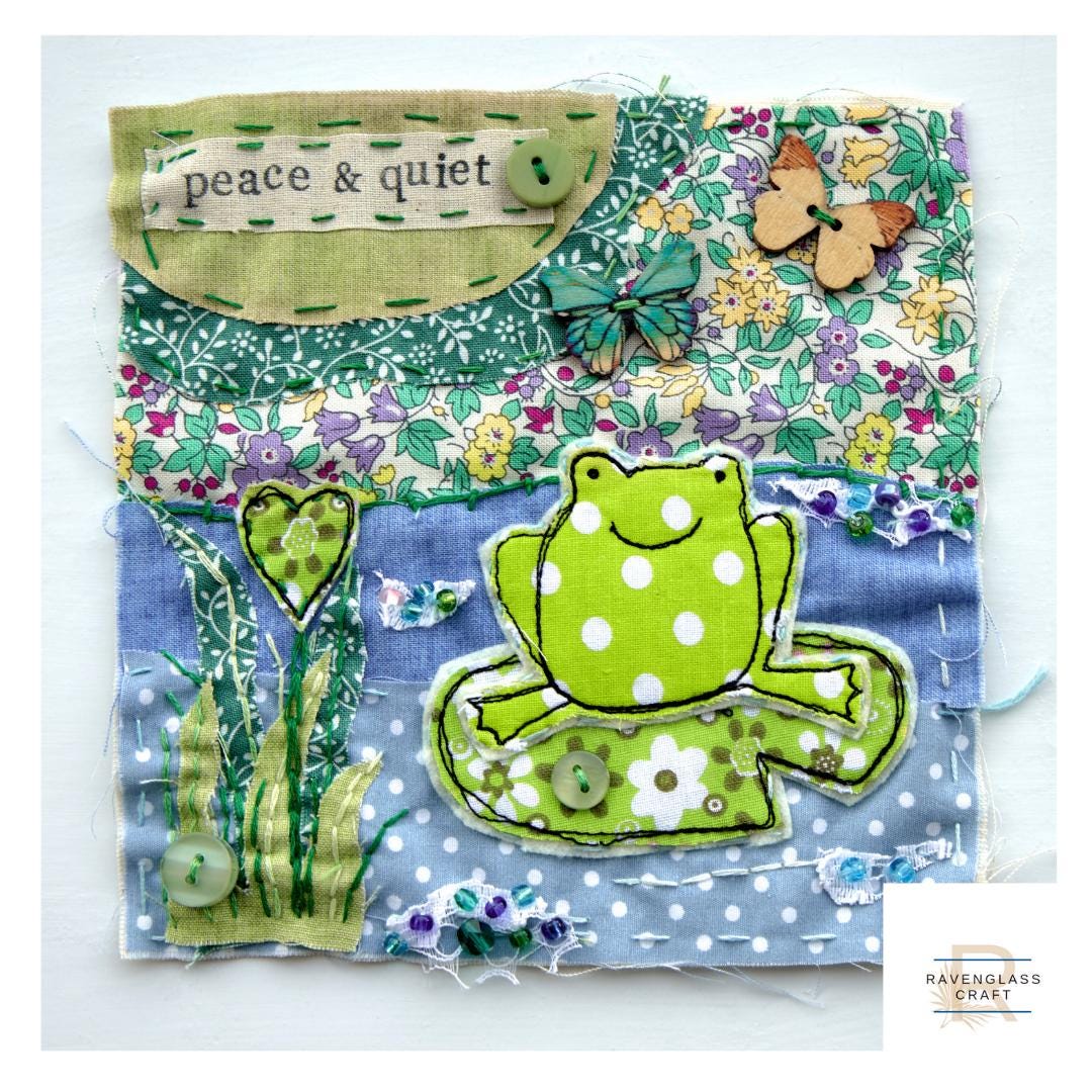 40 Simple Sewing Crafts for Kids 3 Slow Stitch Kit for beginners, frog, hand sewing craft kit