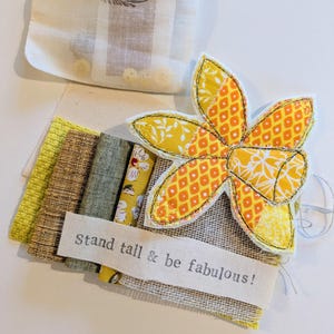 Slow Stitch Kit for beginners, daffodil gifts. hand sewing kit image 11