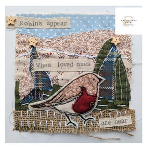 Slow stitch kit for beginners, Robin, hand sewing