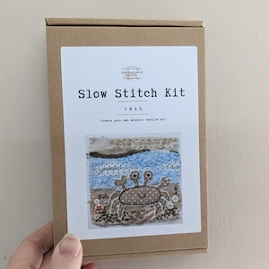 Slow stitch kit for beginners, hand sewing kit, crab bild 9