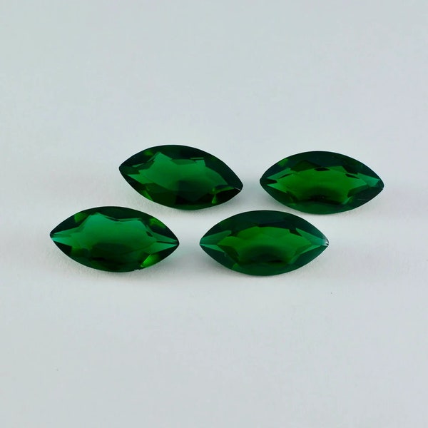 Hydro Zambia Emerald Faceted Stone,Emerald Marquise Shape Loose Gemstone Mix Size 4X6 MM 6X8 MM