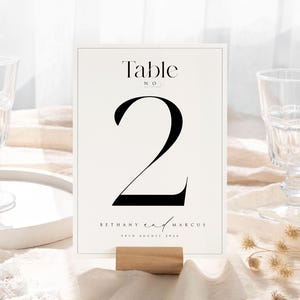Printed Table Numbers, Minimalist Table Number Cards, Elegant Numbers, Sophisticated Wedding Decor, Wedding Table Centrepiece, Wedding Signs