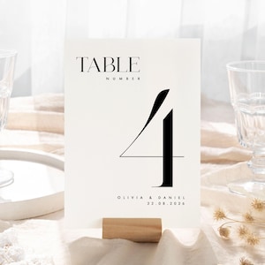 Printed Table Numbers, Minimalist Table Number Card, Elegant Numbers, Sophisticated Wedding Decor, Wedding Table Centrepiece