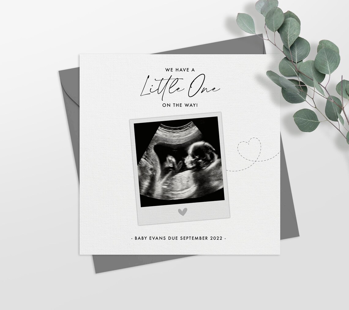 Personalised Baby Ultrasound Card Baby Announcement Card Etsy