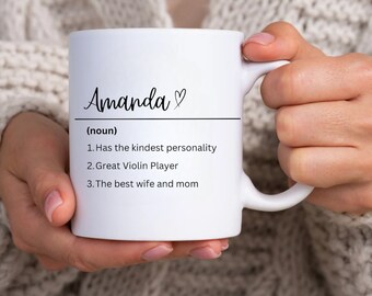 Personalized Name Definition Mug, Custom Ceramic Coffee Cup