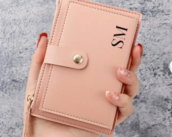 Credit Card Holder,Monogram Purse,Hen Party Gift,Birthday Gift for Her,Bridesmaid Wallet,Thin Wallet,Womens Wallet,Minimalist Wallet,Leather
