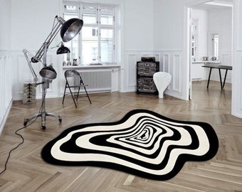 Hand tufted woolen area rugs, modern rugs black and white rugs for living room Handmade rug