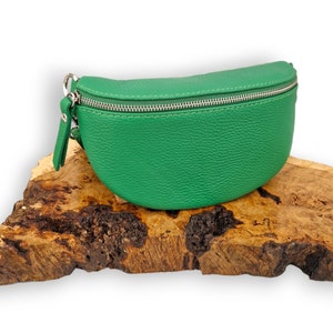 Bolso de cadera de cuero italiano verde / bolso de vago / bolso bandolera de cuero de mujer / bolso de vago / riñonera