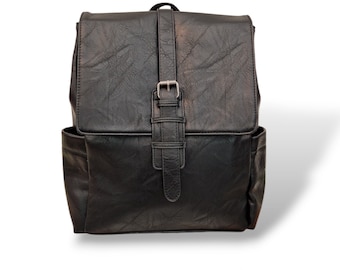 Grand sac à dos noir | Sac à dos pour ordinateur portable | de travail | Grande sacoche pour ordinateur portable | Sac à dos de voyage | Sac à dos rustique | sac à dos vintage | Sac de travail intelligent.