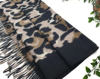 Soft Cashmere Scarf | Soft Lightweight Scarf | Leopard Print Scarf | Leopard Scarf | Leopard Pattern| High Quality Gift in a Box.