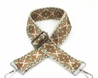 Geometric Woven Bag Strap: Adjustable Replacement Shoulder Strap