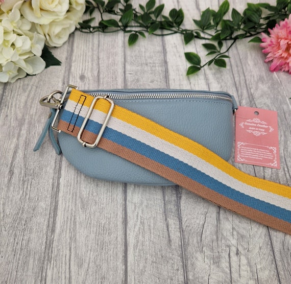 Borsa A Tracolla Nera In Pelle Morbida, Marsupio Pratico Per Viaggi E Festival