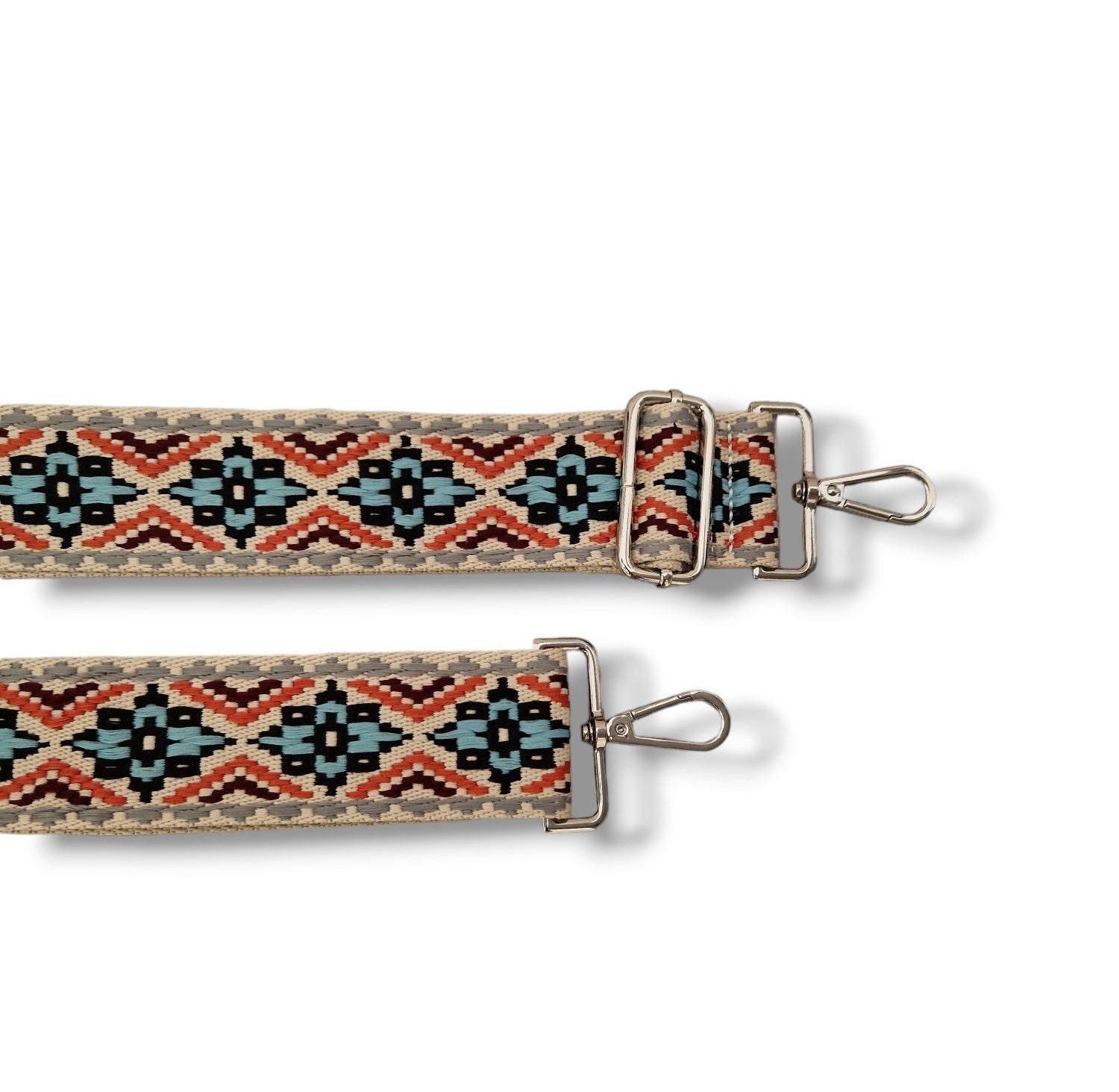 Geometric Woven Bag Strap: Adjustable Handbag Shoulder Strap 